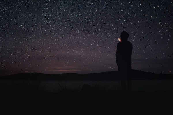 A person enjoying the night sky